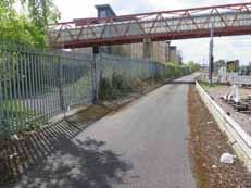 The cycling and walking route also continues along the wide almost unused Railway Access Road belonging to the Council.