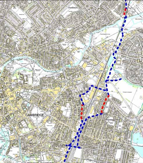 THE CHISHOLM TRAIL: A WALKING AND CYCLING ROUTE FROM CAMBRIDGE CENTRAL STATION TO THE PLANNED SCIENCE PARK STATION DRAFT NOTES 9TH JULY 05 REVISION PAGE The Proposed Route The route shown here is the
