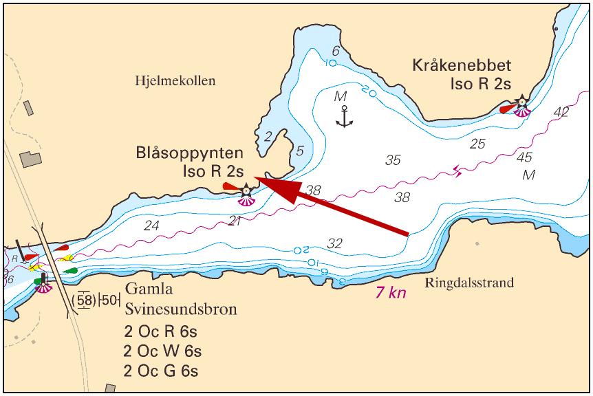 18 augusti 2016 11446 Chart: 937 Norway. Skagerrak. E of Svinesund. Light 'Blåsoppynten'. Light character. Flood lighting.