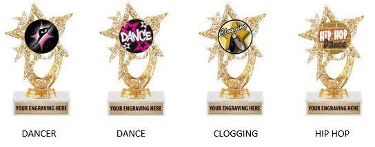 Breakdance Jazz/Tap 6in Trophies: Dancer Dance Clogging Hip Hop Engraving on