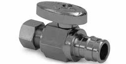 Stop valves are used for point-of-use shutoff at the fixture. Both styles connect ½" Uponor AquaPEX tubing to ⅜" outside diameter (O.D.) risers.