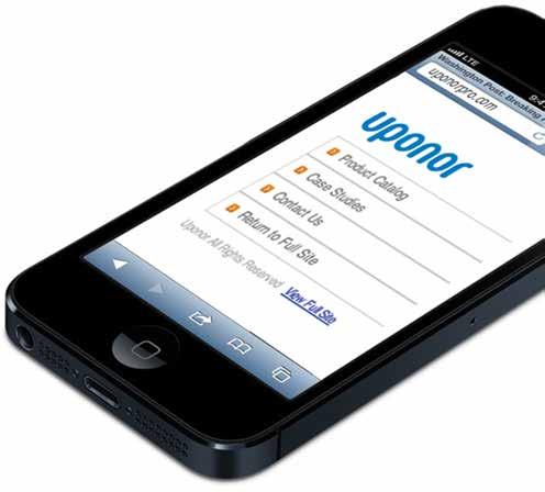 Optimized for mobile When you re on the go, you can still access PRO. Optimized for mobile Uponor s website for professionals, uponorpro.