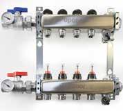 Stainless-steel manifolds assemblies Radiant and hydronic piping systems Stainless-steel manifolds feature isolation valves, balancing valves with flow meters, supply and return ball valves with