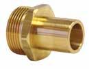 51 Threaded brass manifold straight adapter transition the R32 manifold union nut to PEX or MLC tubing with QS-style fittings.