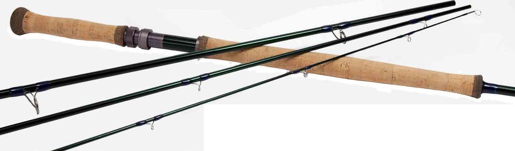 Pandion rods are emerald green with rich blue wraps and highlights and finished with Flor grade cork with stylish burled accents.