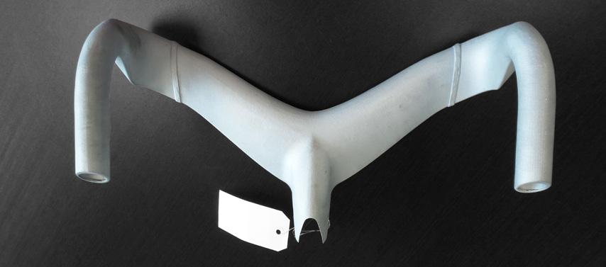 The aluminum 3-D-printed handlebars are nearly as light as carbon handlebars and are just as strong, which is