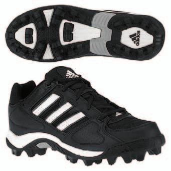A straight-lasted shoe with a hard heel counter and firm midsole offering motion control is Figure 8: Soccer shoe with exchangeable cleats and studs that can be customized for different field