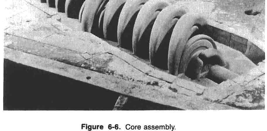Foundries The core assembly for multi-stage pumps is very complex as shown in Figure 6-6. It shows a 12-stage 4-in. pump with a single-suction firststage impeller.