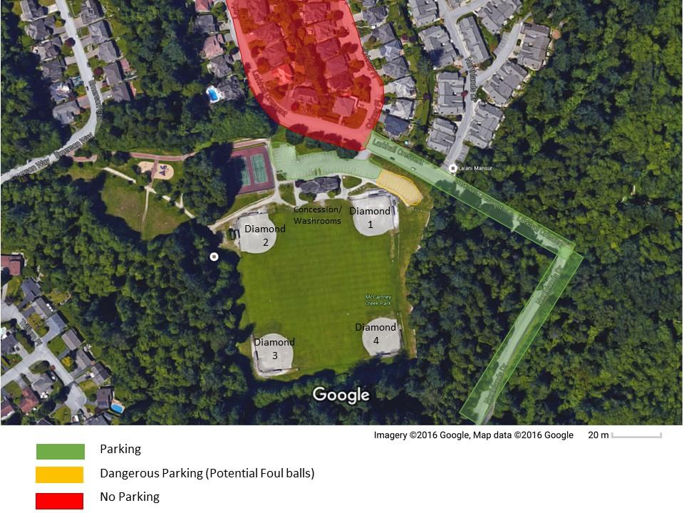 Appendix C: Park Maps & Parking Guidelines The following pages include important guidelines for parking at both ball park that we urge you to pass on to all team members (coaches, managers, players,