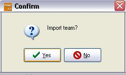 If you had selected players and now click another team, the system will remind you to finish the first action of imports as follows: If the team you want to import from the historical database has