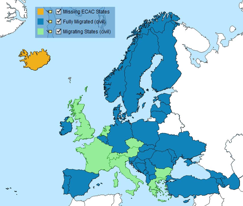 EAD Annual Report 9 ECAC States (in green) are considered as partially migrated because not using all services of EAD. One State, i.e. Iceland, is not migrated.