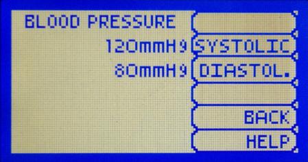 NAVIGATION MENUS Edit Blood Pressure settings using the navigation menus.