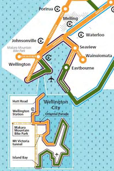 Figure 5: Wellington City section of the Regional Cycling Network (RLTP page 105), Source: Greater Wellington Regional Council, RLTP 2015 The RLTP includes a programme of all the land transport
