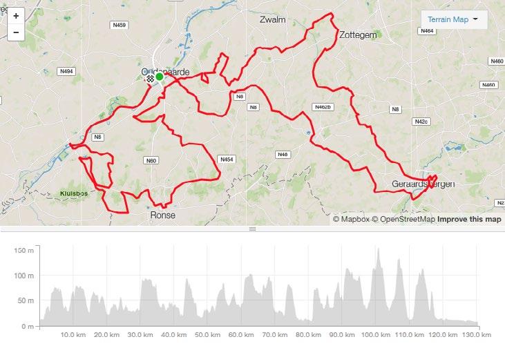 Tour of Flanders - Saturday 130km 1800m Elevation Gain The Tour of Flanders is an icon of the Spring Classics and our experience ride delivers all the highlights from the race s 100 year history.
