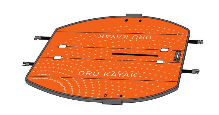 GUIE TO LOOSE PRTS 1 2 Shoulder strap: Used to carry the kayak when in box form. Stow behind the backrest while kayaking. Loose seam channels (4): Help seal the deck seam.