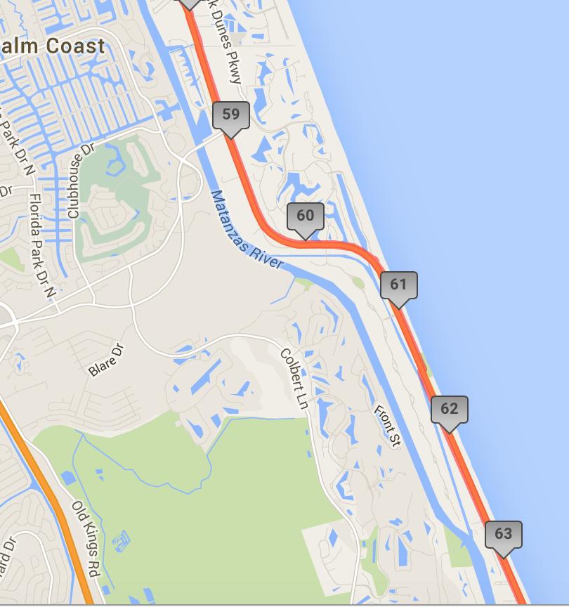 Miles 59-63: Palm Coast / Hammock Beach AS6 located at varn park.