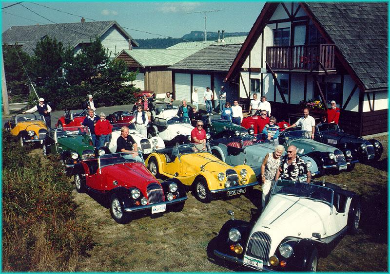 CHAPTER 2 Friends Share Stories MOGNW friends visit the Sternes, September 1988 Several Morgan Owners Group Northwest members gather at the Sterne residence in Deep Bay, near Qualicum Beach, B.C., in late September 1988.