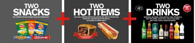 50 Make a selection of one hot item (Limited Edition Pie, Meat & Potato Pie, Steak Pie, United