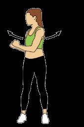 Alternate from side to side 20 times. ARMS Strand up straight.