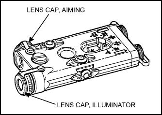 FM 3-23.25 APPENDIX F Figure F-11. Using the focus knob. (7) Lens Cap (Figure F-12). Figure F-12. Installing the lens caps.
