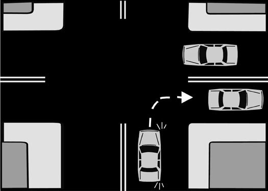 Make sure you have enough room to complete the turn. Do not create a hazard for oncoming vehicles.