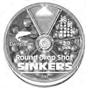 Bass Casting Sinkers Ideal for sinker drops and three-line hook-ups, this dial box selector features 27 bass casting sinkers with swiveling brass eyelets. Comes in five popular sizes. NO.