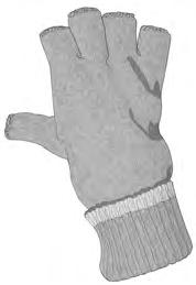 knit cuffs. Lightweight, warm and comfortable the half-finger design offer complete dexterity for intricate tasks. NO.