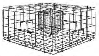 Octagon Crab Trap with Ramp Entrances Designed with ramp entrances for improved effectiveness this octagon crab trap features a built-in bait cage and large top and side opening hatches secured with