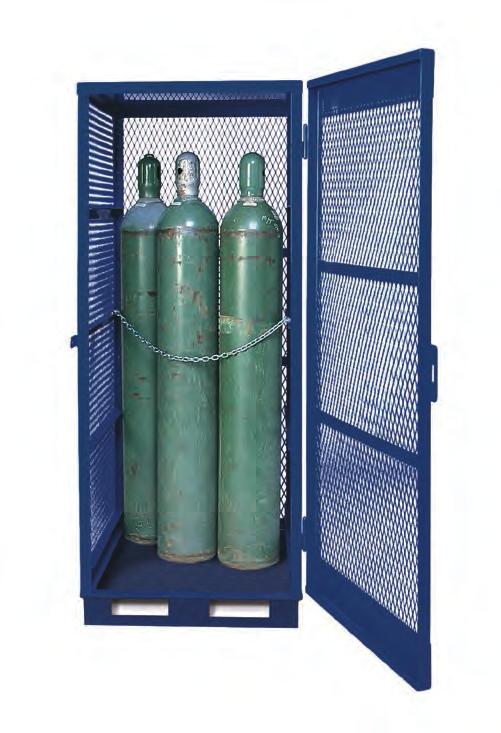 Gas Cylinder Storage Structures Add a floor plate to these cages to allow easy relocation/positioning by forklift as well as providing a level and dry base for the upright cylinders Pad-lockable