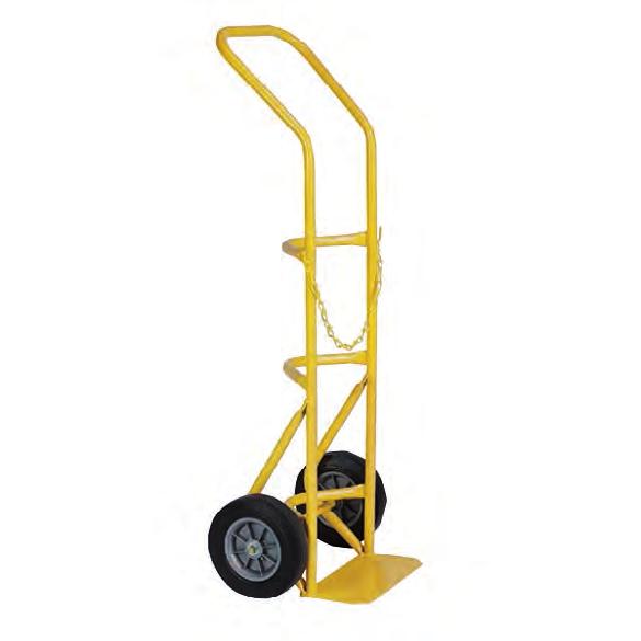 Gas Cylinder Handling Aluminum Cylinder Carts Choose single or double tank carts 12 Pneumatic tires for easy transport Hand brake gives