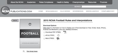 Put your NCAA Rules Books on your Mobile Devices The NCAA is pleased to announce that tablet versions of upcomi