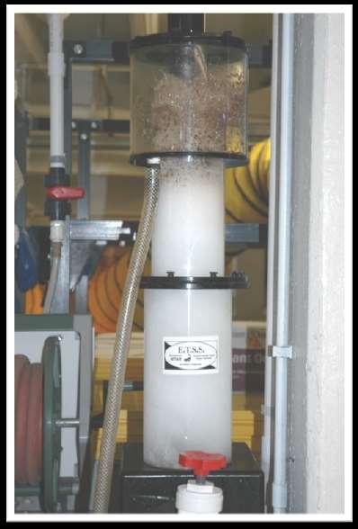 2. Foam Fractionators (Protein Skimmer) A foam fractionator consists of a column through which a very fine mixture of air and water is pumped.