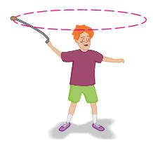 Short Answer: 11. A boy rotates a stone in a 3-ft-long sling at the rate of 15 revolutions every 10 seconds.