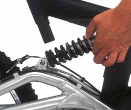 2 5 Rear suspension sag can be reduced by turning the adjustable spring seat clockwise. Or increased by turning the spring seat anti-clockwise.