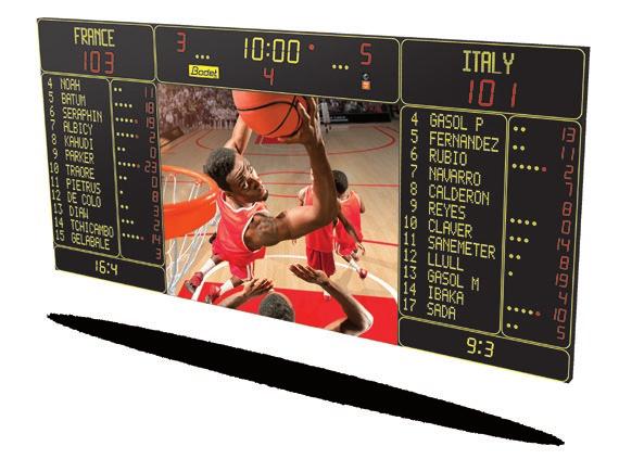 Our systems combine traditional scoreboards and video screens.