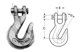 CHAIN CLEVIS & EYE HOOKS FORGED STEEL QUENCHED AND TEMPERED CAUTION! NEVER EXCEED WORKING LOAD LIMITS!