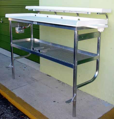 Fasteners 6061 T6 & 6063 T52 aluminum Stainless Steel Optional Our high-quality fillet tables mount to virtually any deck, concrete or patio surface.