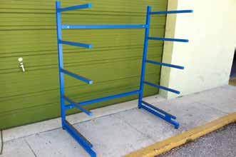 Stand Up Paddle Board Racks 6061 T6 & 6063 T52 aluminum TIG Optional All-weather indoor/outdoor application. Racks come in White, Black and Bahama Blue. Custom colors available.
