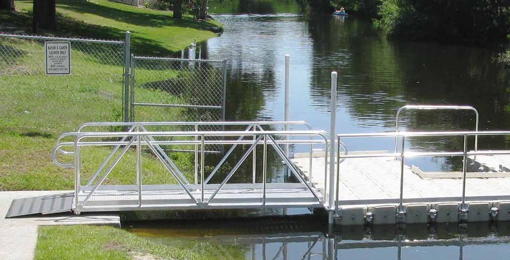 Aluminum Ramps & Gangways 6061 T6 & 6063 T52 aluminum TIG Optional Built primarily for floating dock access in marinas, parks and