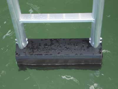 The ONLY dock ladder that automatically adjusts to water level changes. The ONLY mechanical dock ladder without any pinch points.