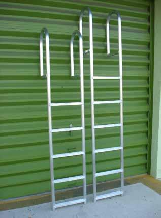 4 steps/rungs require an optional handrail. Call for more info. Optional powder coating is available.