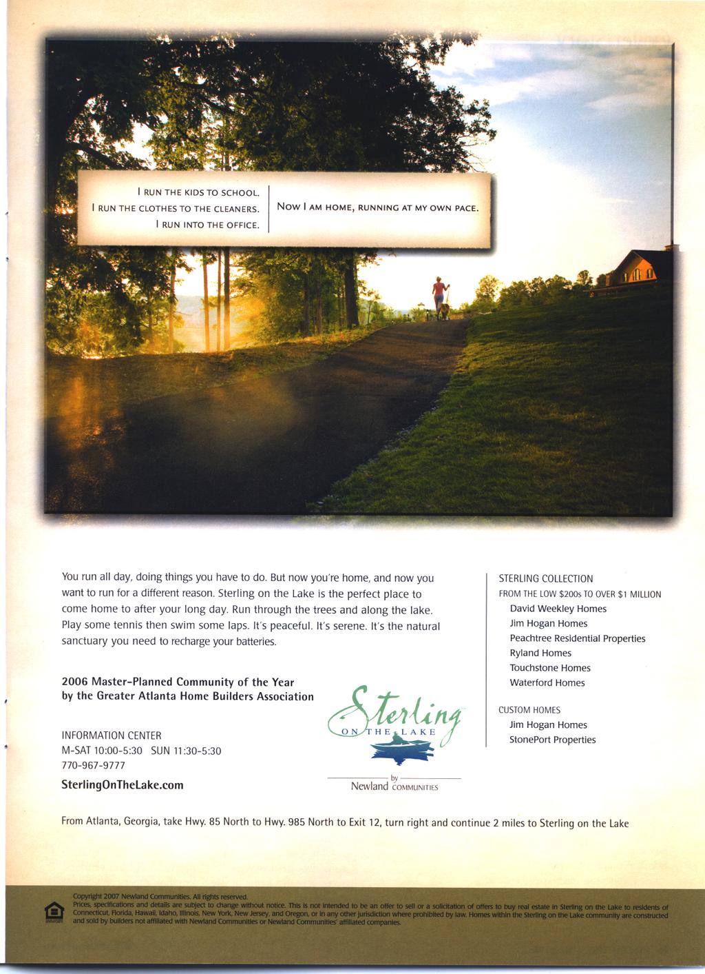 greenways; left and below are examples of two magazine advertisements from developers