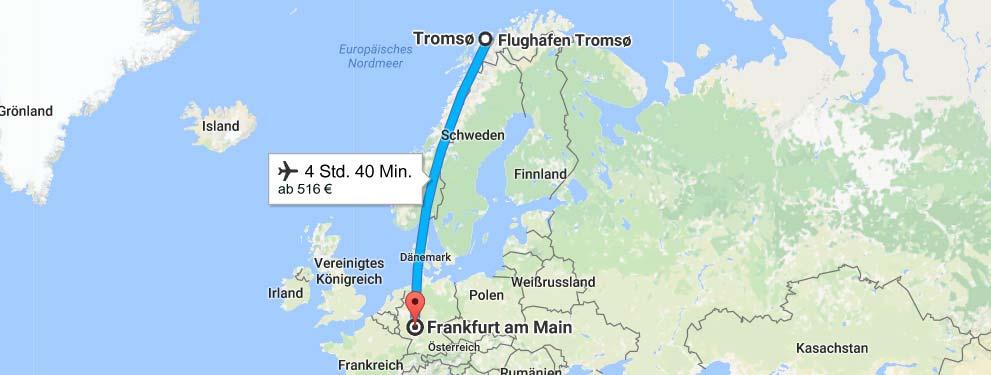 Flight back from Tromsø via Stockholm/Oslo to Frankfurt/Munich (or other destinations): Flight back: Tromsø - Stockholm/Oslo -