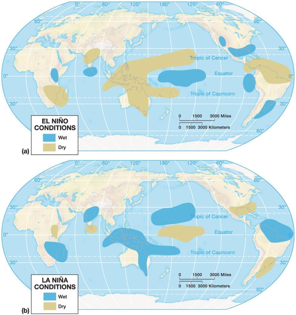 El Niño-Southern Oscillation Patterns associated with El Niño ENSO - Southern Oscillation La Niña