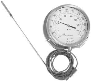 GAS ACTUATED THERMOMETERS Mechanical Temperature > Gas Actuated Thermometers > Ordering Gas Actuated Thermometers Type TI.R45, TI.