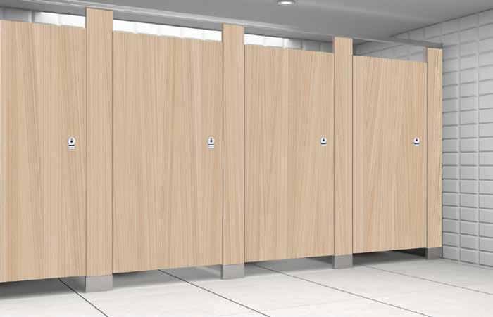 Bobrick s Privacy Solutions * Color shown FORMICA Wheat Strand with optional Occupancy Indicator Latch TIGHTER GAPS Bobrick made-to-order partitions allow for tighter gaps compared to industry
