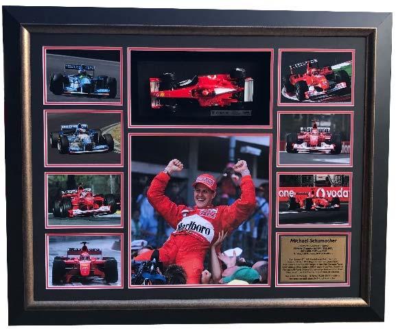 Comes framed with career photographs. Also included with the signed piece is a certificate of authentication from Icons Collection.