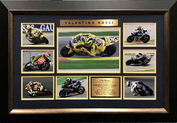 Valentino Rossi signed Photo Collage Framed Valentino Rossi has been one of the most influential riders