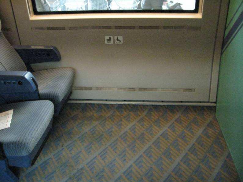 Some ICE trains accept strollers and wheelchairs (pictograms under the window) but not