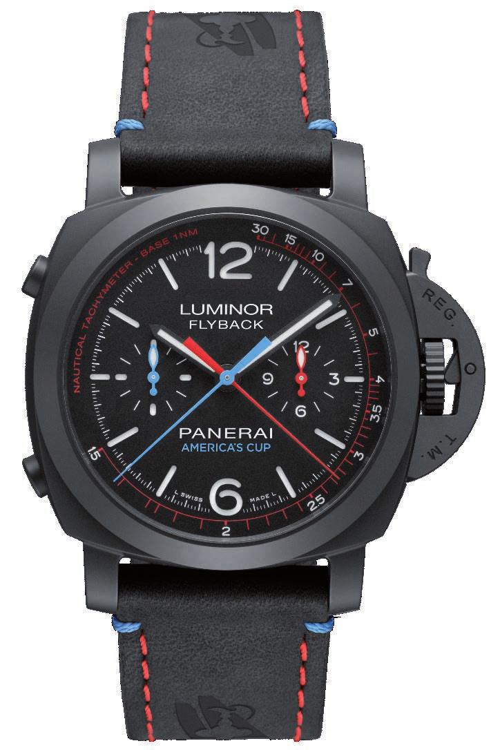 LUMINOR 1950 ORACLE TEAM USA 3 DAYS CHRONO FLYBACK AUTOMATIC CERAMICA 44mm PAM00725 MOVEMENT Automatic mechanical, P.9100 calibre, executed entirely by Panerai.